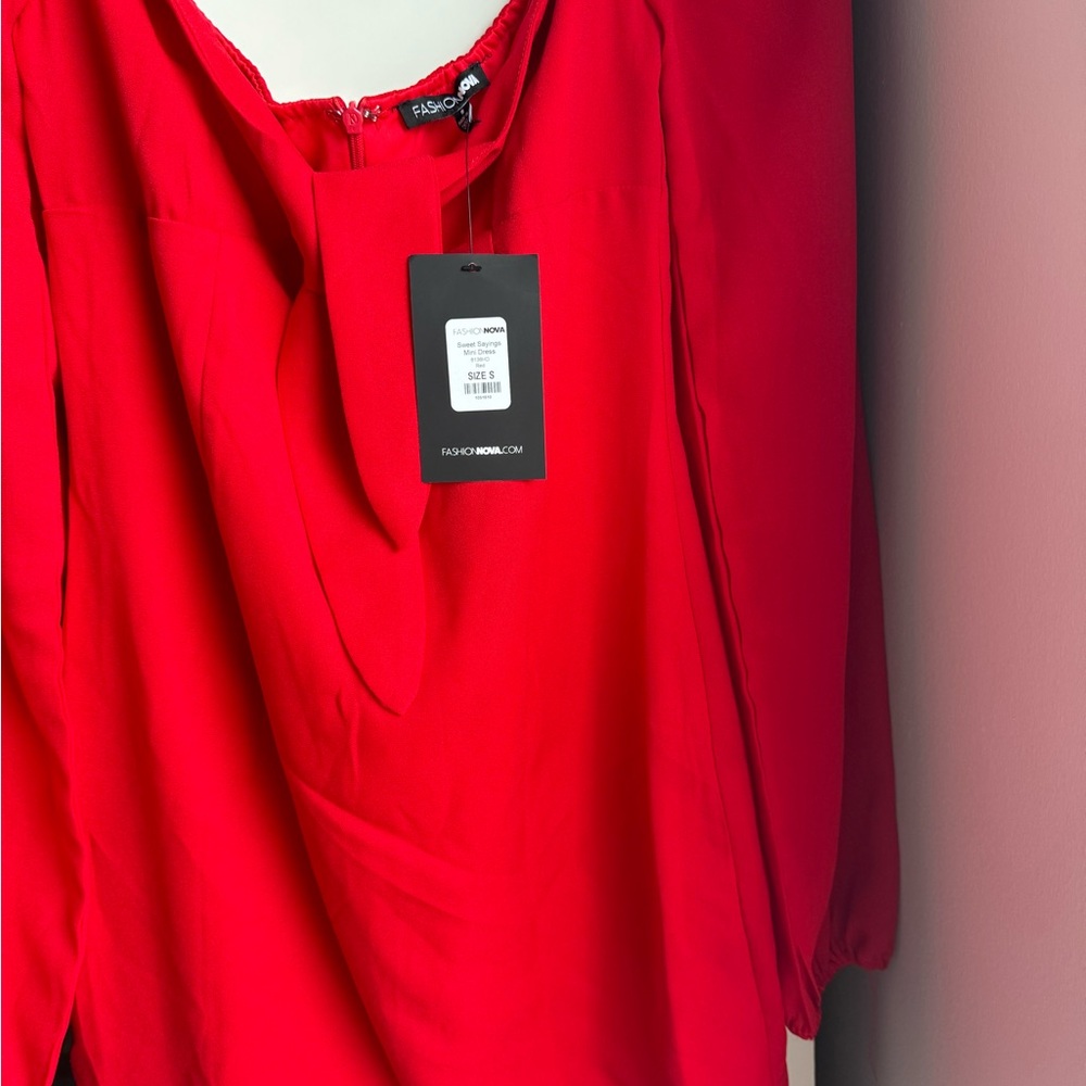 Red mini dress